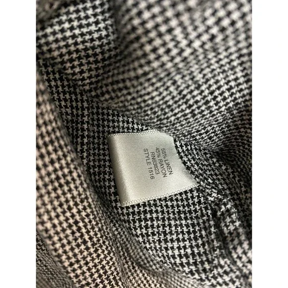 Christopher & Banks Full Zip Jacket Lightweight Women Sz Small Black White Linen - Picture 4 of 6